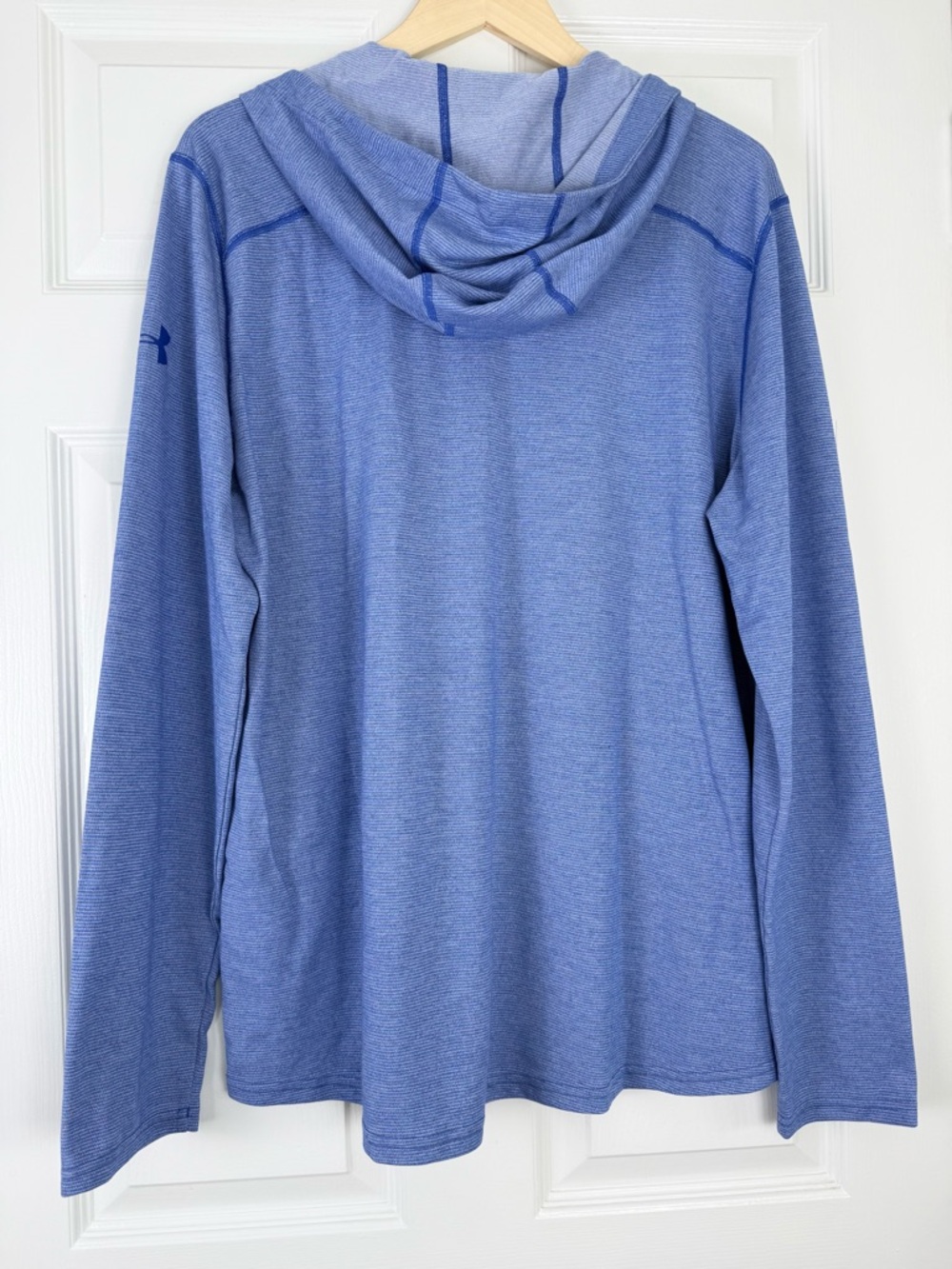 Under Armour Heatgear Threadbourne Blue Heather Half-Zip Hooded Tee XL